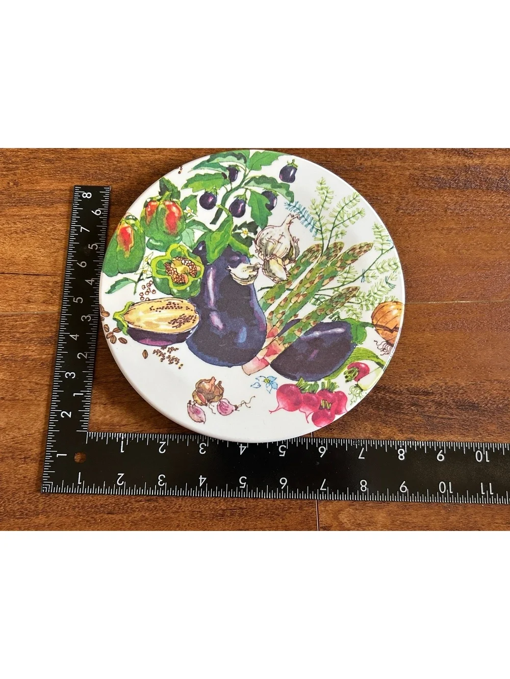 Set of 2 Italian Made Ceramic Vegetable Themed Trivets